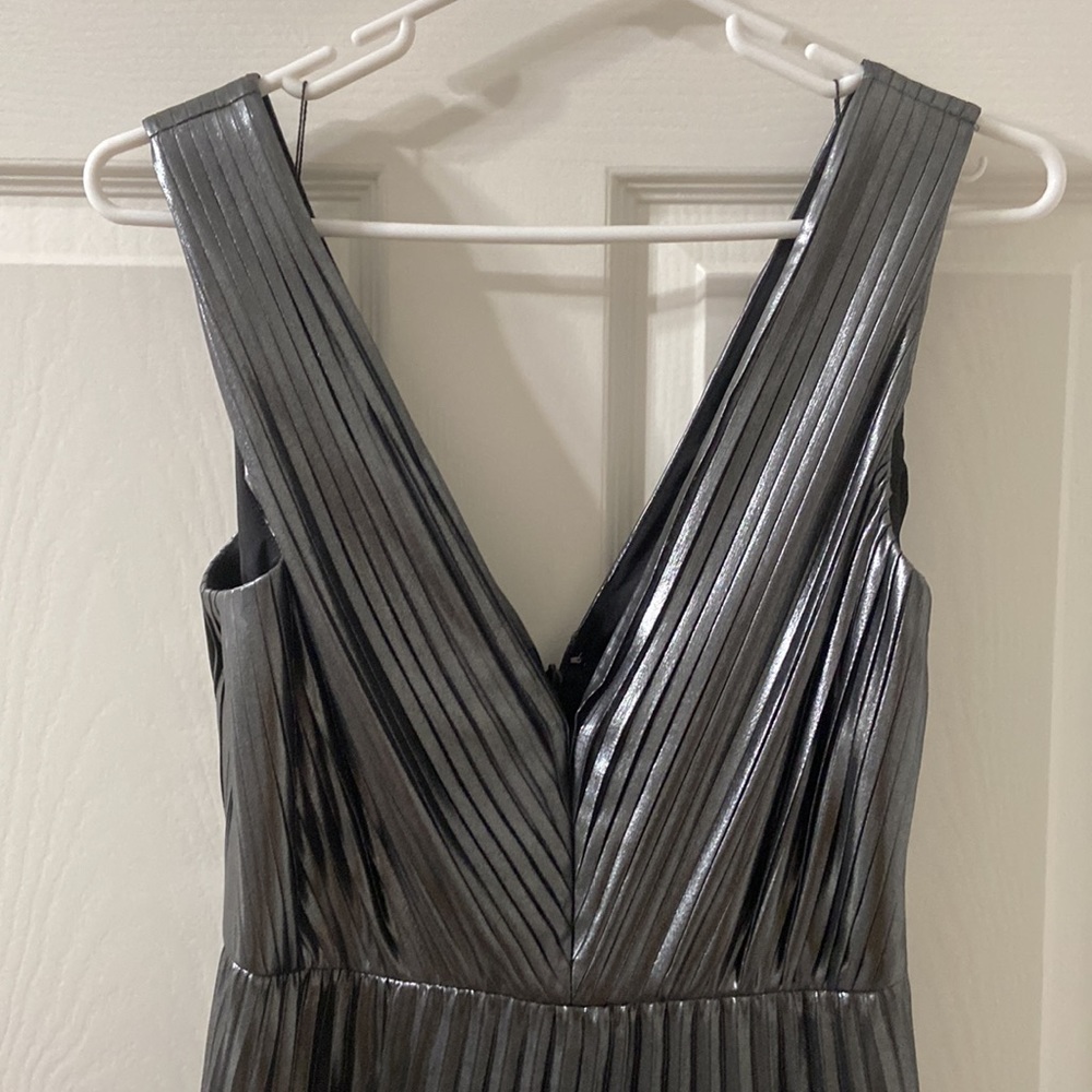 Aidan Mattox Silver Maxi Dress - Picture 5 of 10